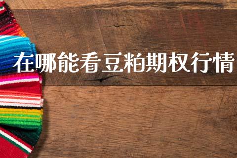 在哪能看豆粕期权行情_https://m.lcpcjs.com_恒指期货保证金_第1张