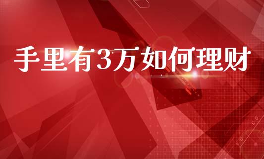 手里有3万如何理财_https://m.lcpcjs.com_恒指期货保证金_第1张