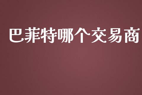 巴菲特哪个交易商_https://m.lcpcjs.com_白银期货保证金_第1张