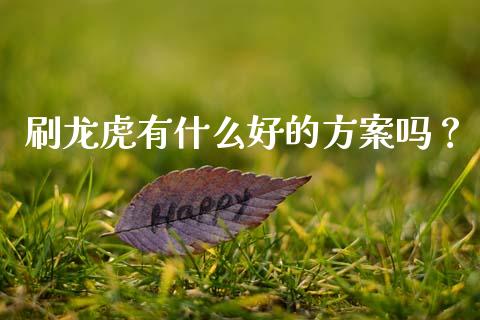 刷龙虎有什么好的方案吗？_https://m.lcpcjs.com_期货交易时间_第1张