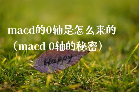 macd的0轴是怎么来的（macd 0轴的秘密）_https://m.lcpcjs.com_期货交易时间_第1张