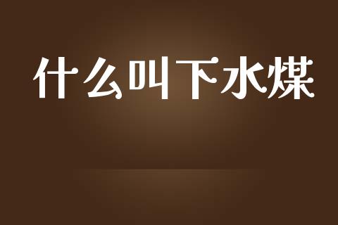 什么叫下水煤_https://m.lcpcjs.com_白银期货保证金_第1张