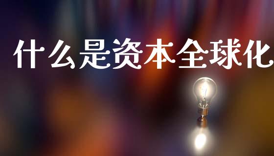 什么是资本全球化_https://m.lcpcjs.com_期货交易_第1张