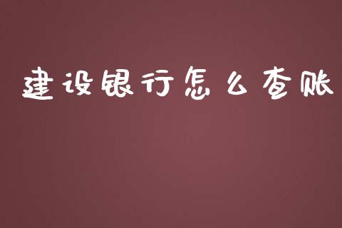 建设银行怎么查账_https://m.lcpcjs.com_期货交易时间_第1张