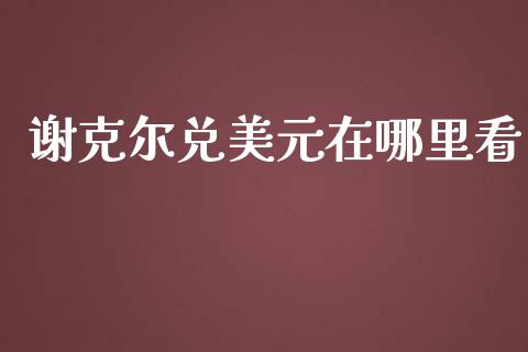 谢克尔兑美元在哪里看_https://m.lcpcjs.com_恒指期货保证金_第1张