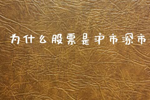 为什么股票是沪市深市_https://m.lcpcjs.com_白银期货保证金_第1张