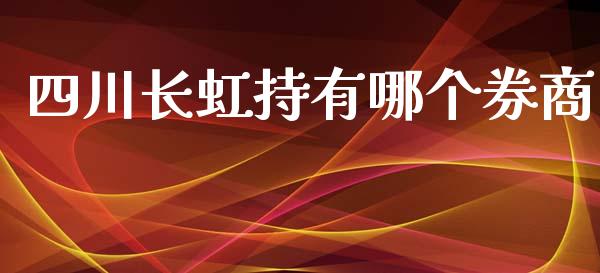 四川长虹持有哪个券商_https://m.lcpcjs.com_白银期货保证金_第1张