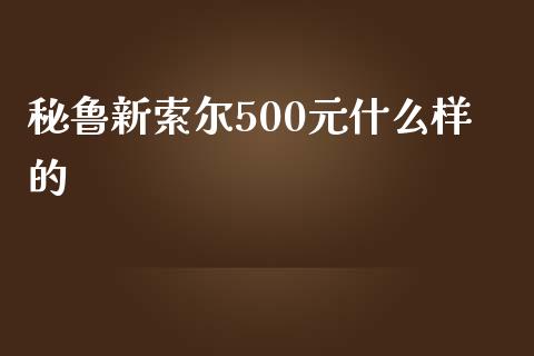 秘鲁新索尔500元什么样的_https://m.lcpcjs.com_期货交易_第1张