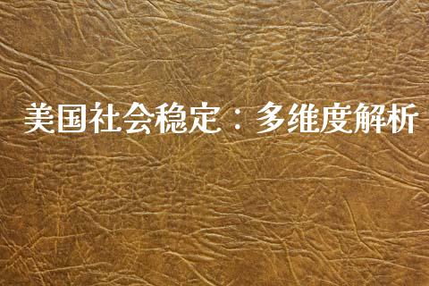 美国社会稳定：多维度解析_https://m.lcpcjs.com_期货交易_第1张
