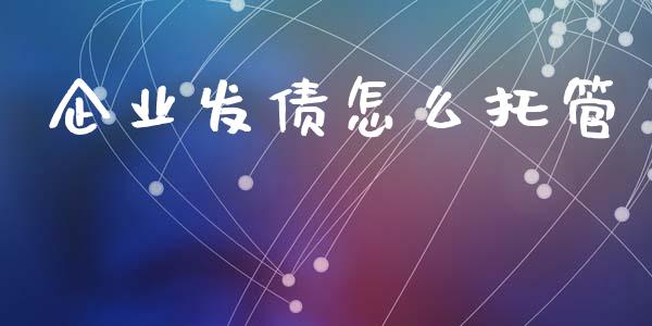 企业发债怎么托管_https://m.lcpcjs.com_期货交易时间_第1张