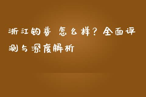 浙江钧普 怎么样?全面评测与深度解析_白银期货保证金_第1张_白银期货保证金_期货交易_恒指期货保证金_期货交易时间 浙江钧普 怎么样?全面评测与深度解析_https://m.lcpcjs.com_白银期货保证金_第1张