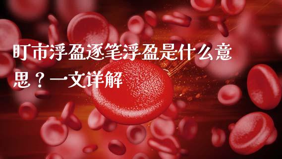 盯市浮盈逐笔浮盈是什么意思？一文详解_https://m.lcpcjs.com_恒指期货保证金_第1张