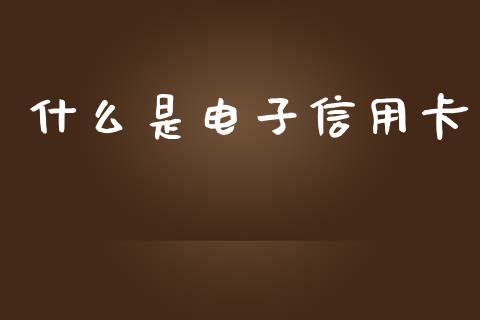 什么是电子信用卡_https://m.lcpcjs.com_期货交易时间_第1张