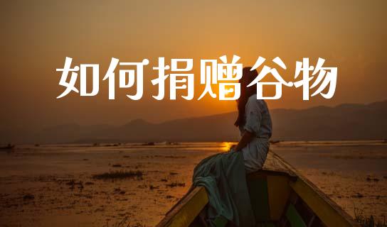 如何捐赠谷物_https://m.lcpcjs.com_期货交易时间_第1张