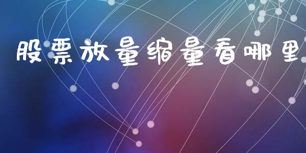 股票放量缩量看哪里_https://m.lcpcjs.com_期货交易时间_第1张