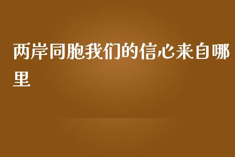 两岸同胞我们的信心来自哪里_https://m.lcpcjs.com_恒指期货保证金_第1张