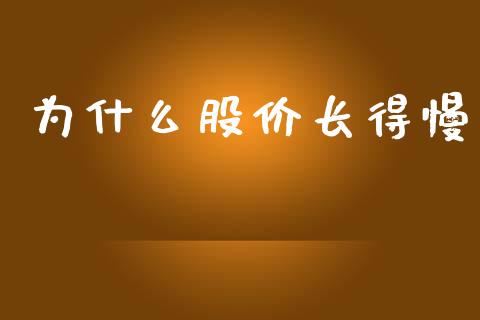 为什么股价长得慢_https://m.lcpcjs.com_白银期货保证金_第1张