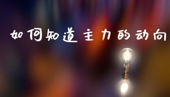 如何知道主力的动向_https://m.lcpcjs.com_白银期货保证金_第1张
