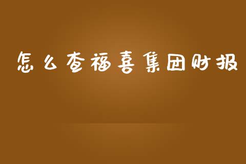 怎么查福喜集团财报_https://m.lcpcjs.com_期货交易_第1张