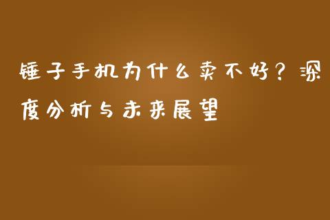 锤子手机为什么卖不好？深度分析与未来展望_https://m.lcpcjs.com_期货交易_第1张