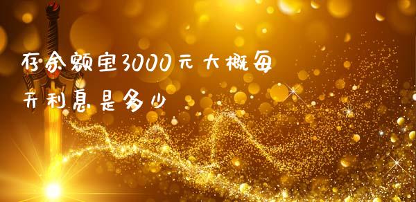 存余额宝3000元大概每天利息是多少_https://m.lcpcjs.com_恒指期货保证金_第1张
