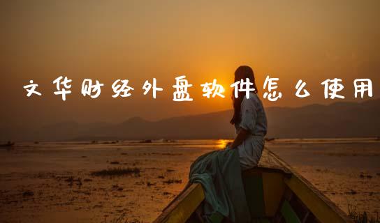 文华财经外盘软件怎么使用_https://m.lcpcjs.com_期货交易_第1张