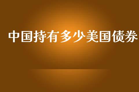 中国持有多少美国债券_https://m.lcpcjs.com_白银期货保证金_第1张