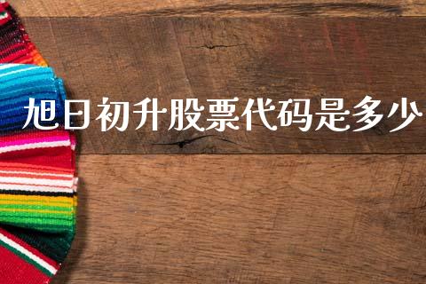 旭日初升股票代码是多少_https://m.lcpcjs.com_白银期货保证金_第1张