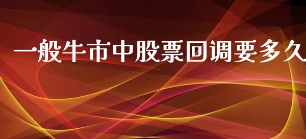 一般牛市中股票回调要多久_https://m.lcpcjs.com_期货交易_第1张