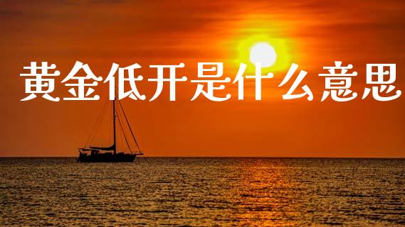 黄金低开是什么意思_https://m.lcpcjs.com_期货交易时间_第1张