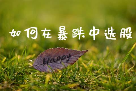 如何在暴跌中选股_https://m.lcpcjs.com_期货交易时间_第1张