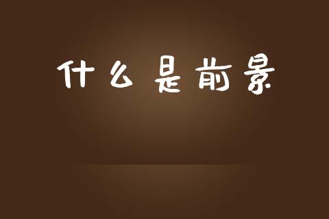 什么是前景_https://m.lcpcjs.com_期货交易_第1张