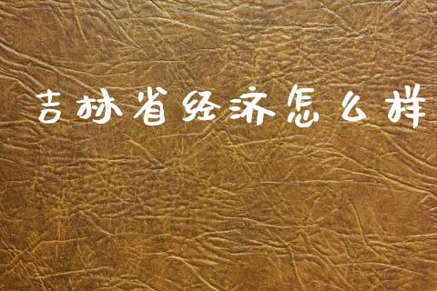 吉林省经济怎么样_https://m.lcpcjs.com_期货交易时间_第1张