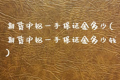 期货沪铝一手保证金多少(期货沪铝一手保证金多少钱)_https://m.lcpcjs.com_白银期货保证金_第1张
