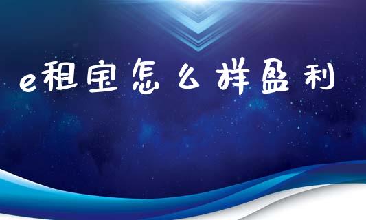e租宝怎么样盈利_https://m.lcpcjs.com_期货交易_第1张