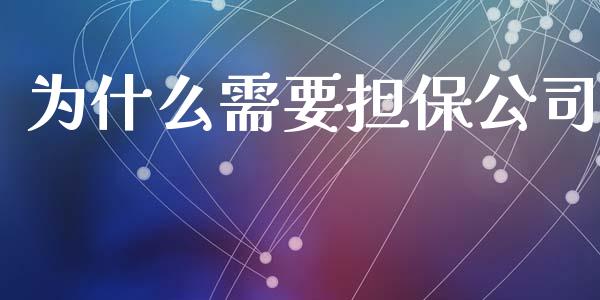 为什么需要担保公司_https://m.lcpcjs.com_恒指期货保证金_第1张