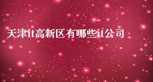 天津it高新区有哪些it公司_https://m.lcpcjs.com_恒指期货保证金_第1张
