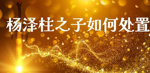 杨泽柱之子如何处置_https://m.lcpcjs.com_期货交易_第1张