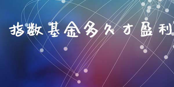 指数基金多久才盈利_https://m.lcpcjs.com_恒指期货保证金_第1张