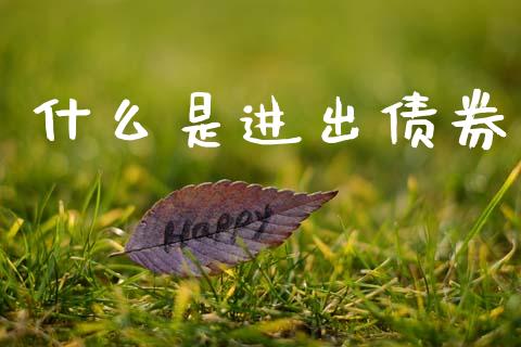什么是进出债券_https://m.lcpcjs.com_恒指期货保证金_第1张