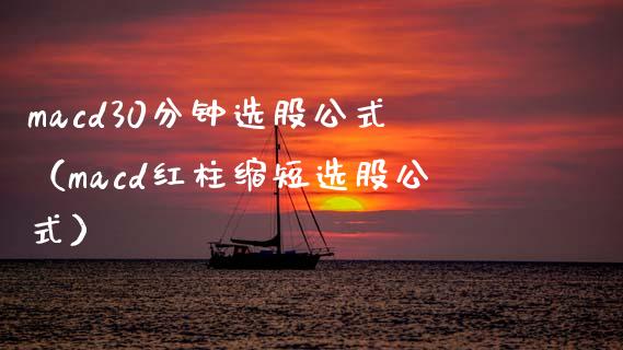 macd30分钟选股公式（macd红柱缩短选股公式）_https://m.lcpcjs.com_期货交易时间_第1张