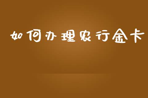 如何办理农行金卡_https://m.lcpcjs.com_白银期货保证金_第1张