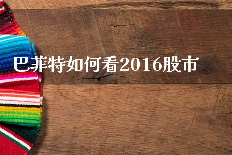 巴菲特如何看2016股市_https://m.lcpcjs.com_白银期货保证金_第1张