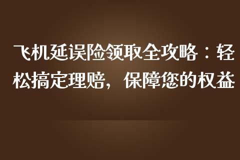 飞机延误险领取全攻略：轻松搞定理赔，保障您的权益_https://m.lcpcjs.com_恒指期货保证金_第1张