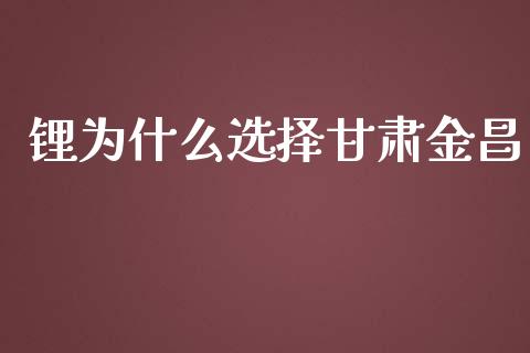 锂为什么选择甘肃金昌_https://m.lcpcjs.com_恒指期货保证金_第1张