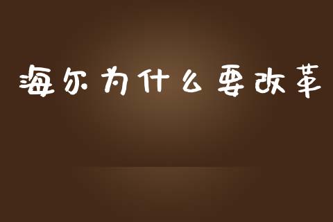 海尔为什么要改革_https://m.lcpcjs.com_期货交易_第1张
