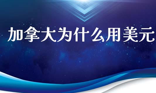 加拿大为什么用美元_https://m.lcpcjs.com_恒指期货保证金_第1张