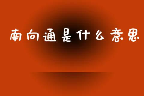 南向通是什么意思_https://m.lcpcjs.com_恒指期货保证金_第1张