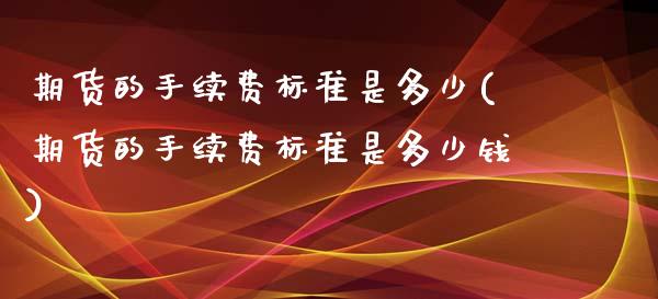 期货的手续费标准是多少(期货的手续费标准是多少钱)_https://m.lcpcjs.com_恒指期货保证金_第1张