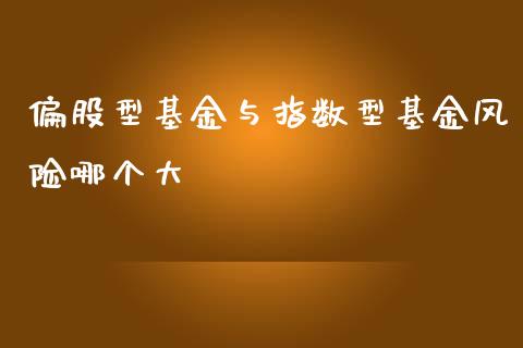 偏股型基金与指数型基金风险哪个大_https://m.lcpcjs.com_期货交易时间_第1张